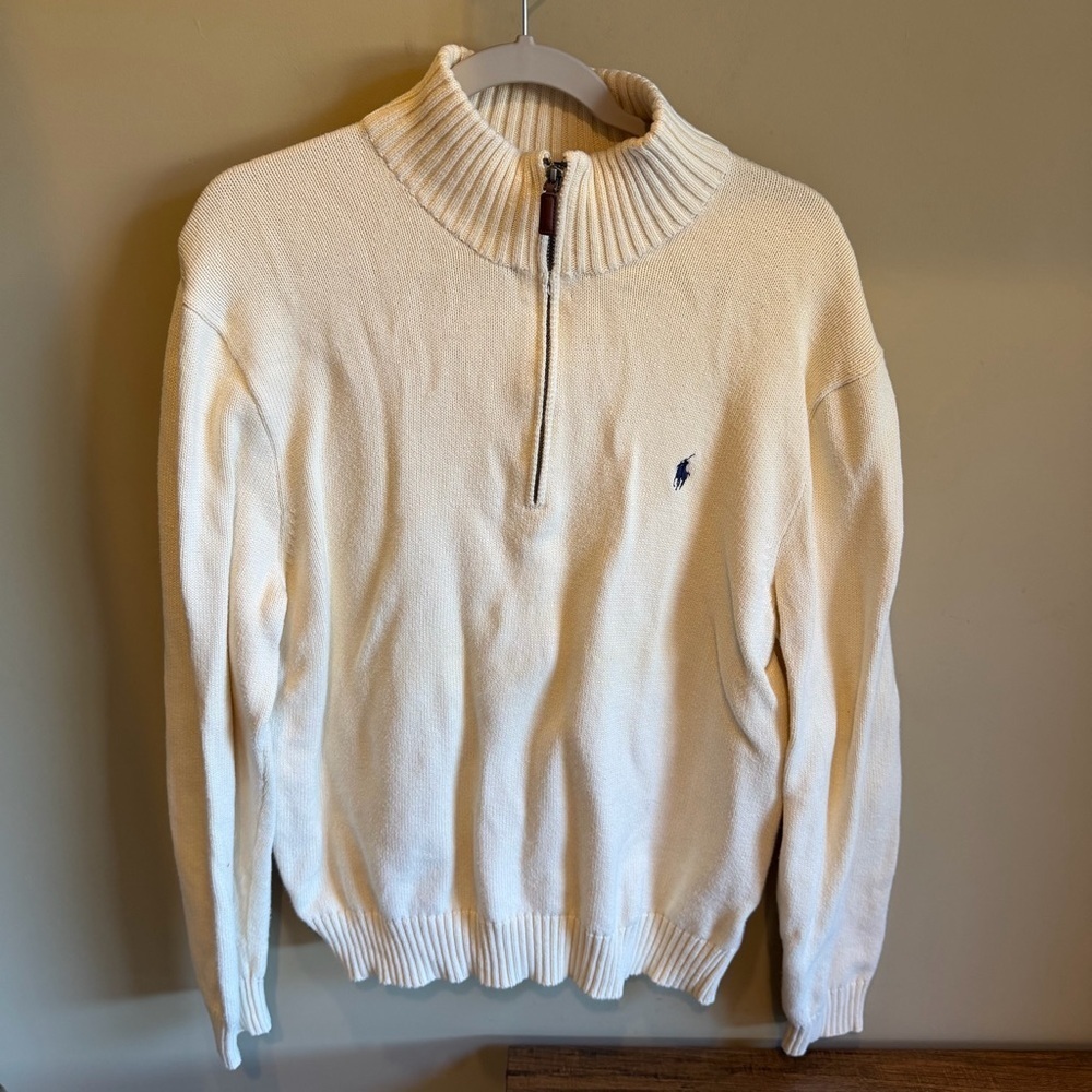 Polo Ralph Lauren Cream Zip-Up Sweater